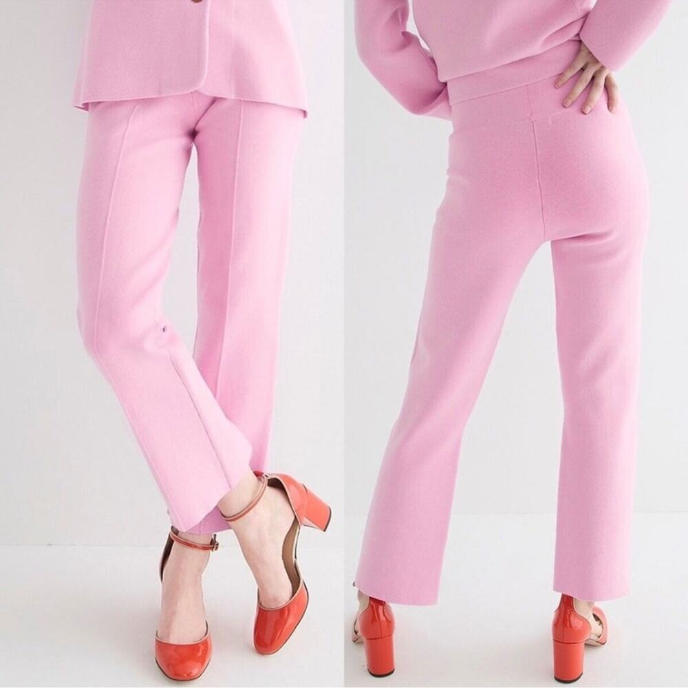 J Crew Delaney Kickout Sweater Ankle Pant Classic Pink Clean Girl
